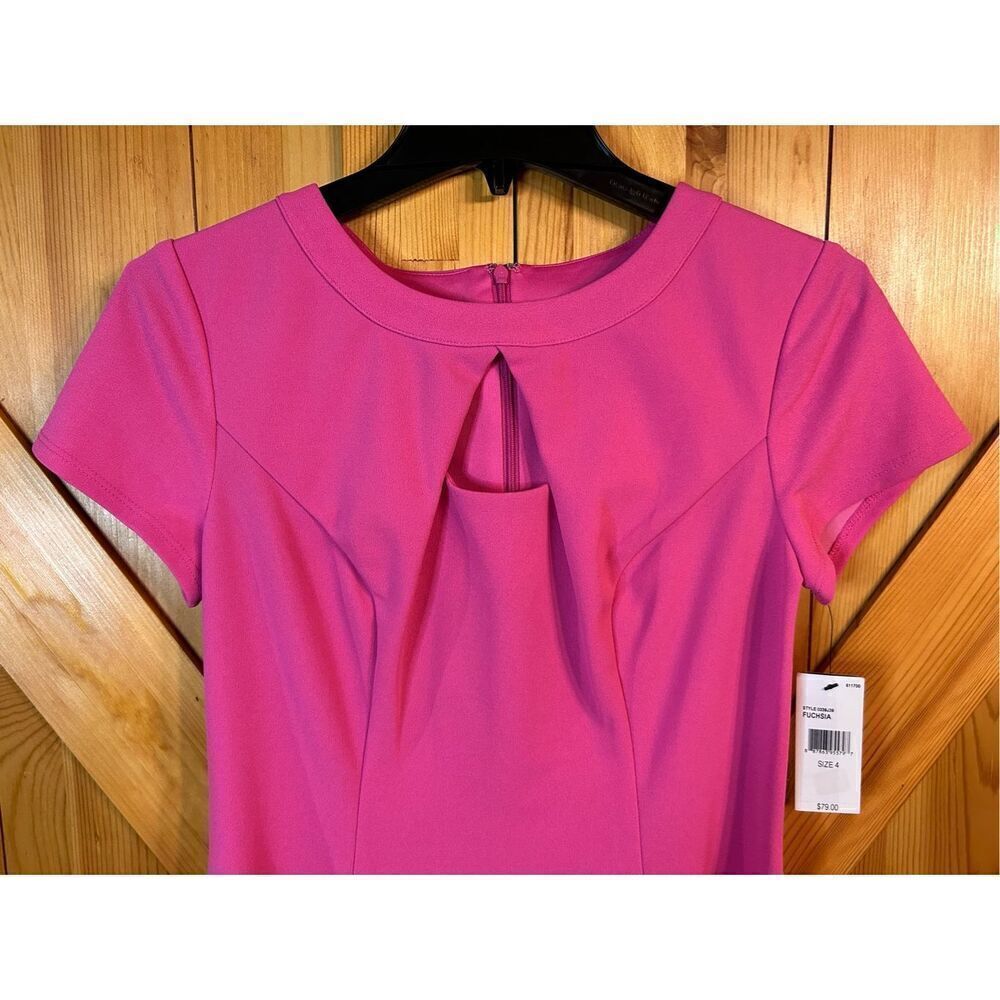 Alyx Dress short sleeve Dorito cut out fit flare fuchsia size 4 nwt (4841)￼￼ - Picture 3 of 8